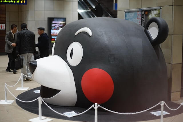 Large statue of Kumamon, Kumamoto prefecture's mascot
